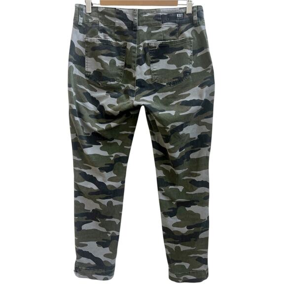 Kut From The Kloth Pants Women's Sz 8 Camo Reese Ankle Straight Leg Distressed - Picture 2 of 10